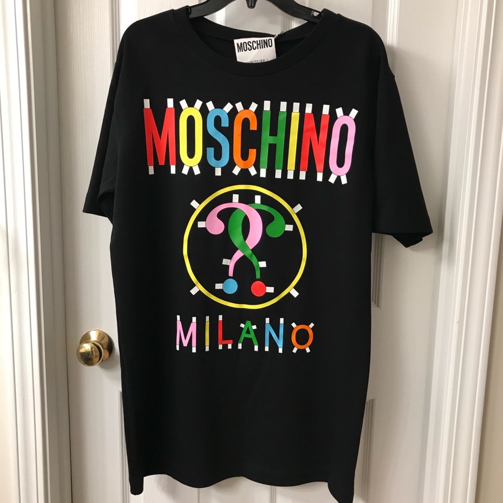 Moschino logo print mini dress size 6